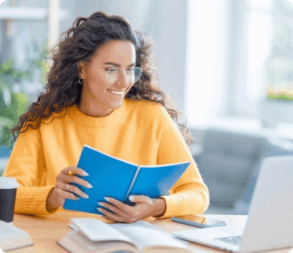 Woman reading a book
